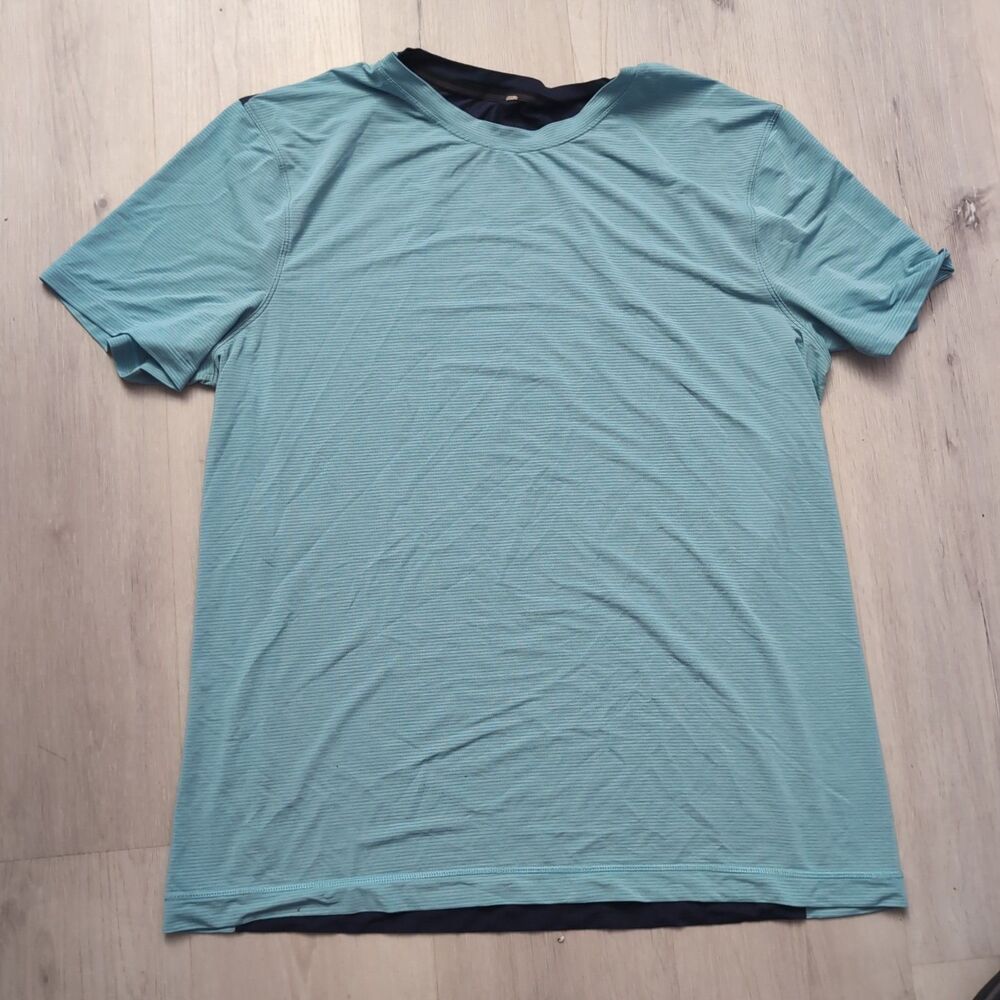 Lululemon Somatic Aero T-Shirt Mens Medium Measure In Pics Blue Short Sleeve